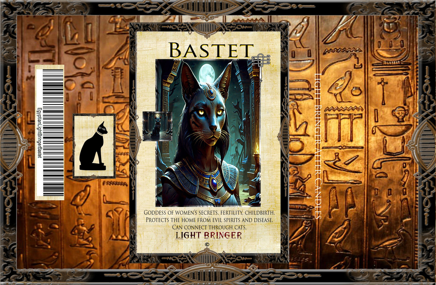 Egyptian Goddess Bastet Alter Candle