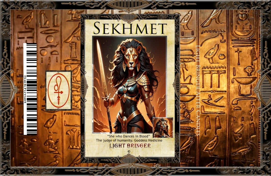 Egyptian Goddess Sekhmet Lightbringer Altar Candle