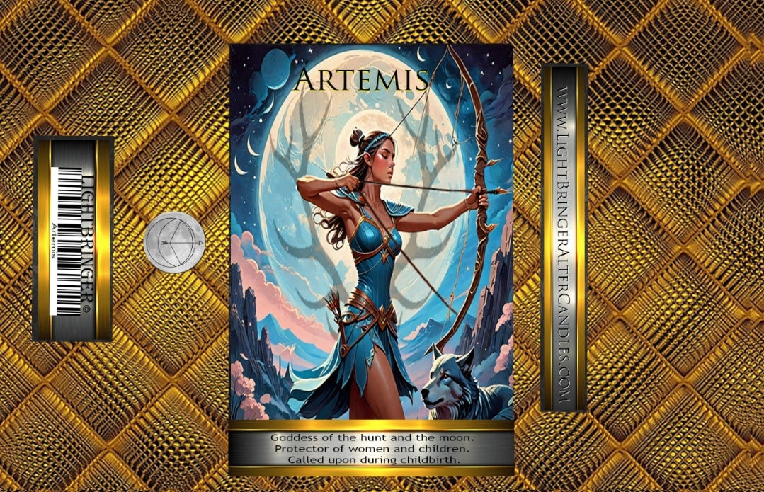 Greek Goddess Artemis Lightbringer Altar Candle