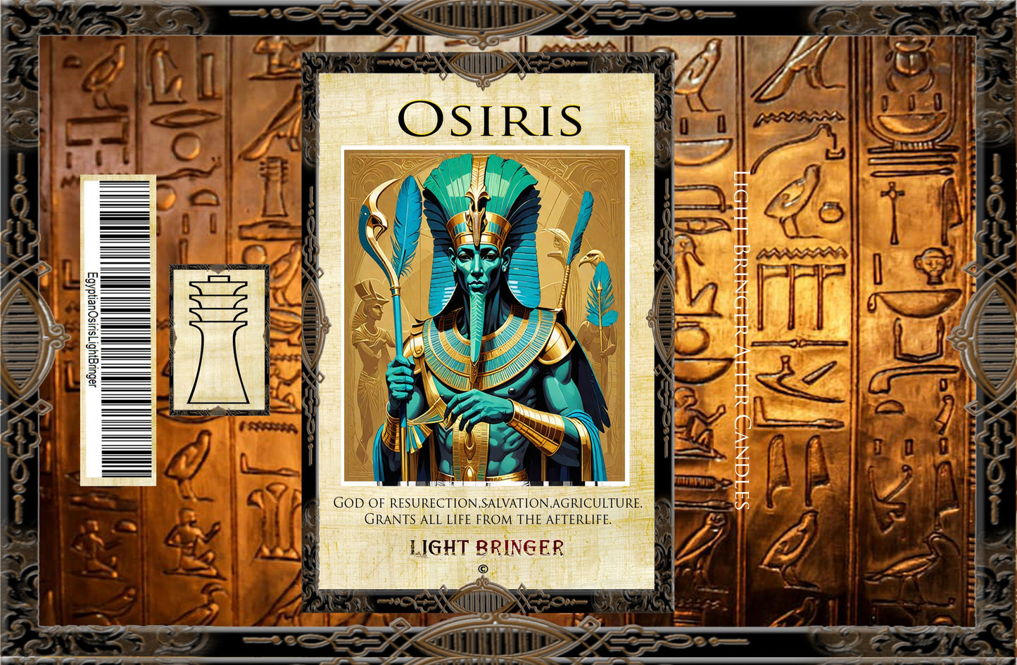 Egyptian Osiris Alter Candle